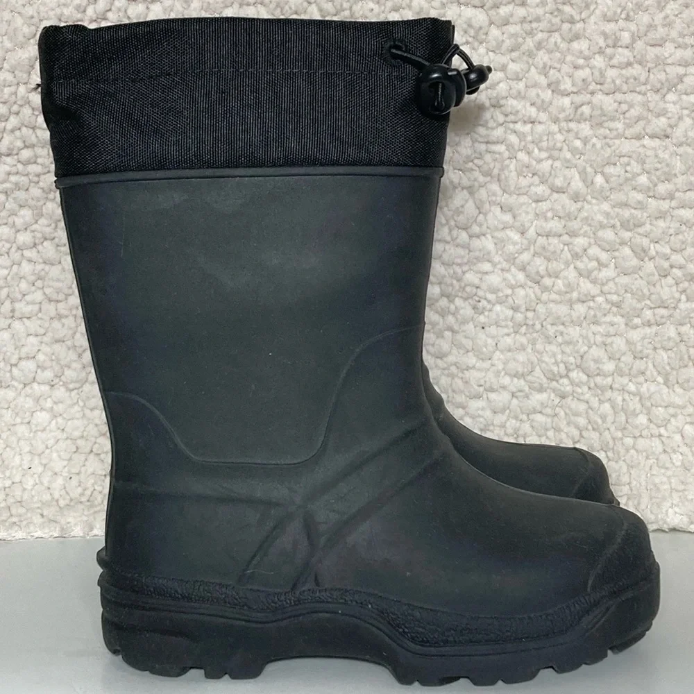 Wonder Nation Kids Black Ice Storm Waterproof Insulated Winter Snow Boots SZ 10